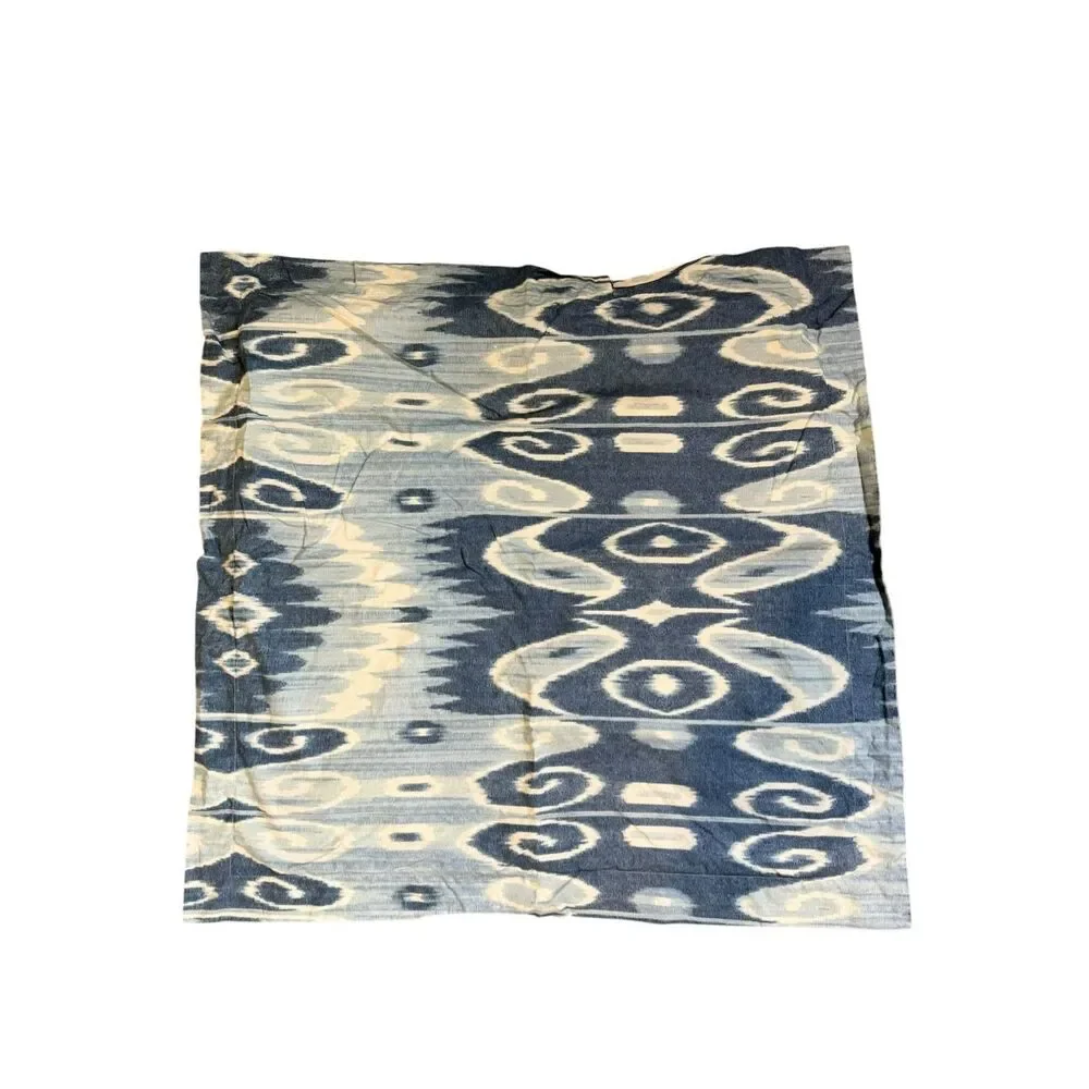 Pottery Barn Savannah Ikat King Duvet Cover and Euro Shams Blue White Rare